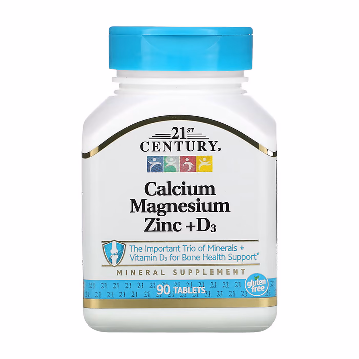 21st Century Calcium Magnesium Zinc + D₃, 90 таблеток