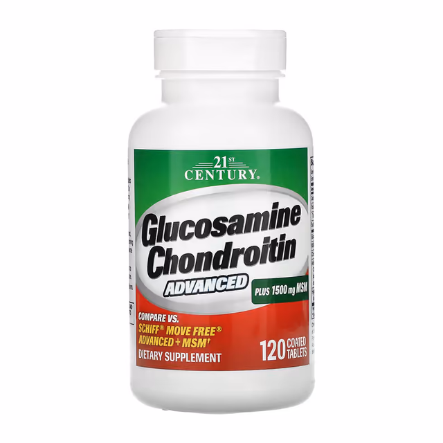 21st Century Glucosamine Chondroitin Advanced + MSM, 120 таблеток