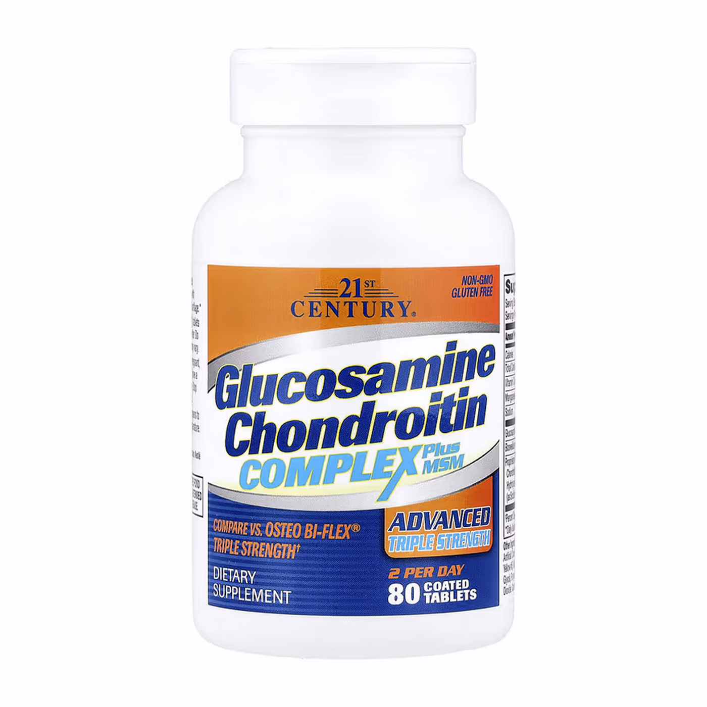 21st Century Glucosamine Chondroitin Complex Plus MSM Advanced Triple Strength, 80 таблеток