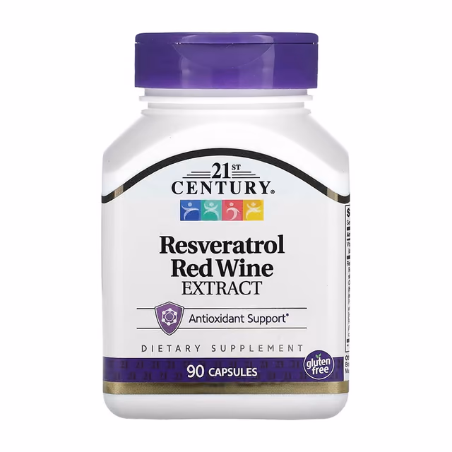 21st Century Resveratrol Red Wine Extract, 90 капсул