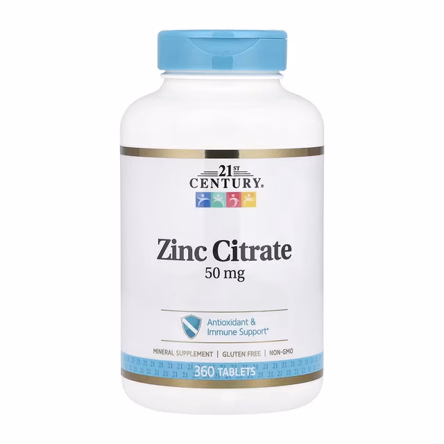 21st Century Zinc Citrate 50 мг, 360 таблеток