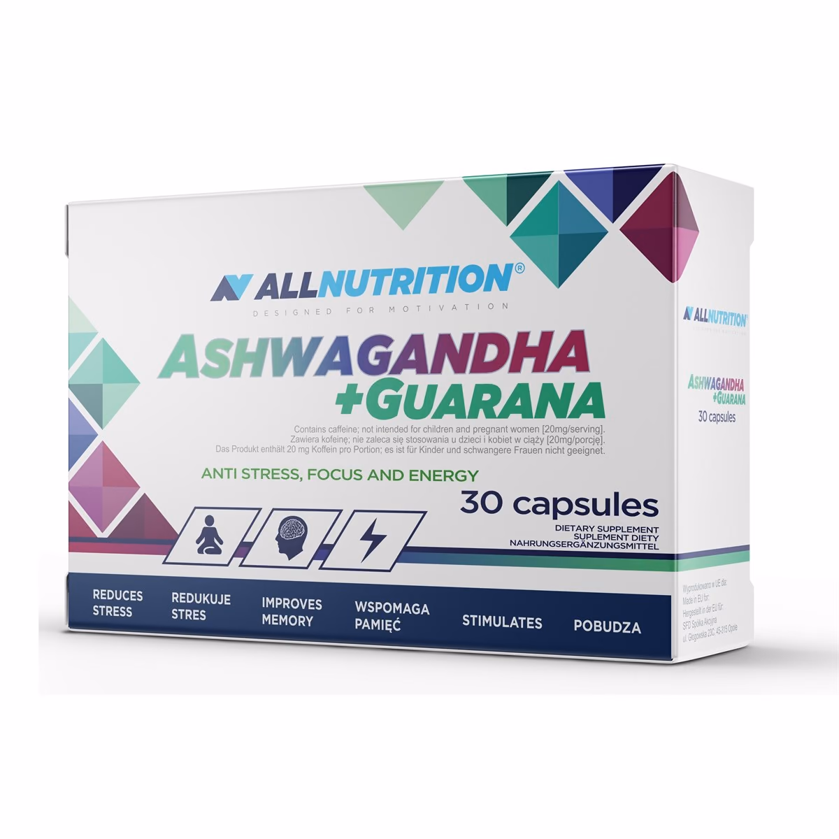 Allnutrition Ashwagandha + Guarana, 30 капсул