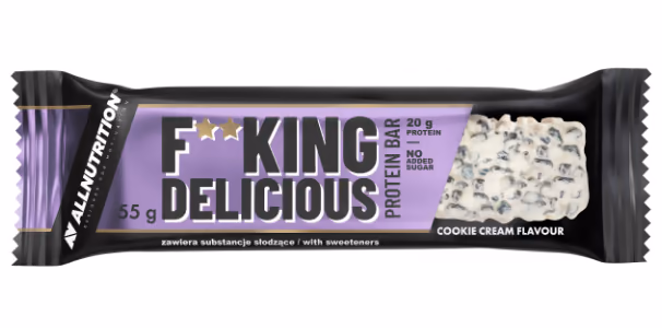 F**king delicious Protein Bar - 15x55g White Chocolate Cookies cream