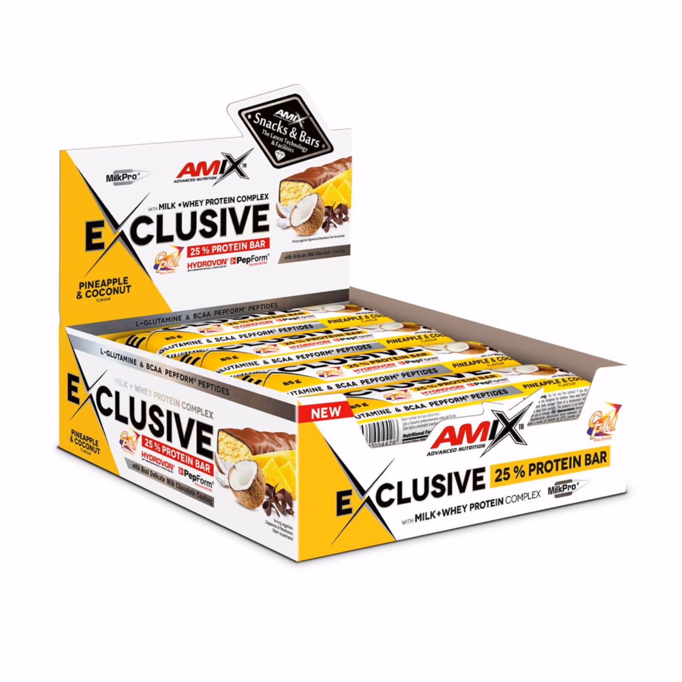 Amix Exclusive Protein Bar 12 × 85 г, ананас-кокос