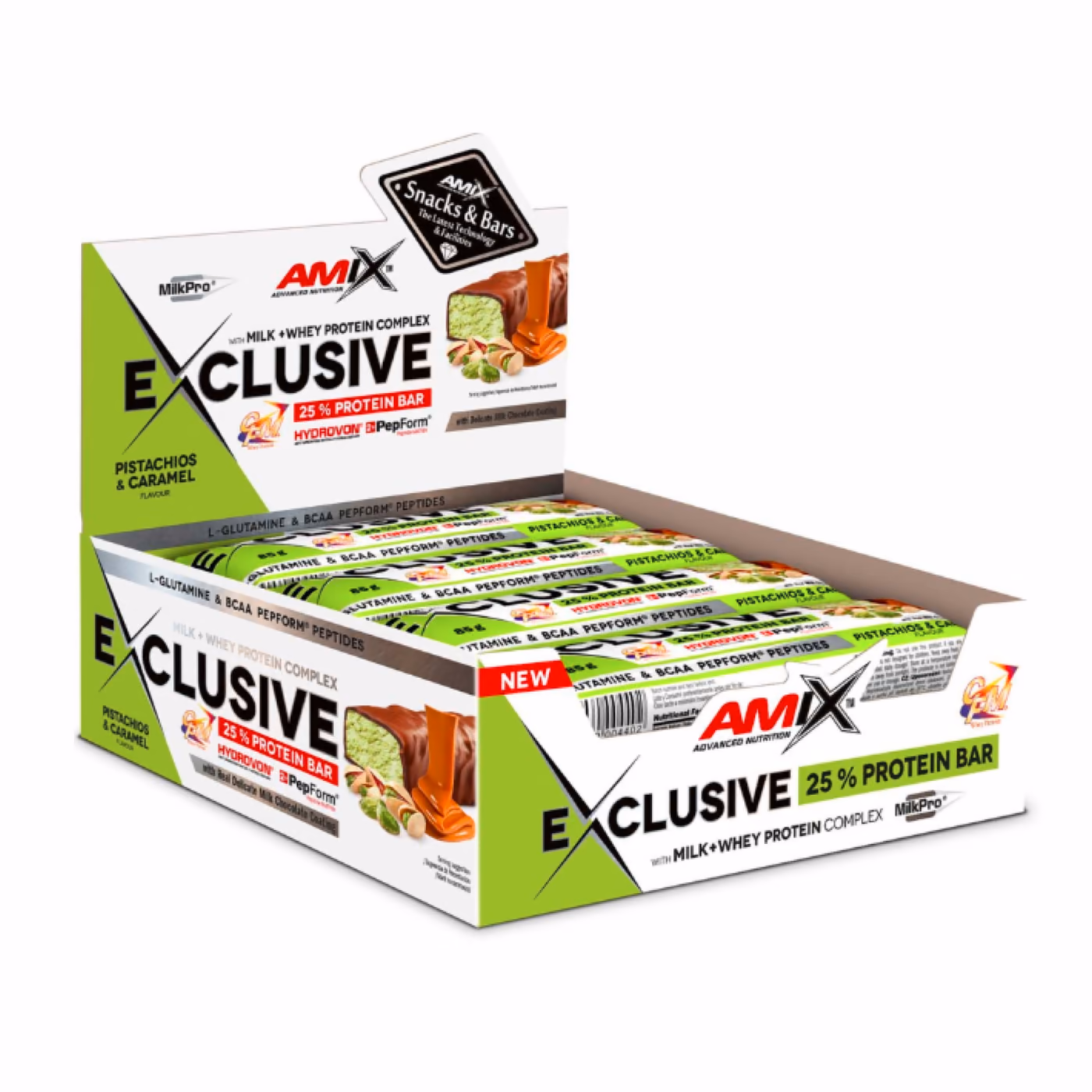 Amix Exclusive Protein Bar Pistachio Caramel, 12 × 85 г