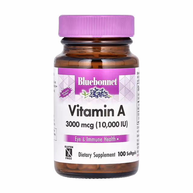 Bluebonnet Nutrition Vitamin A 3000 мкг (10 000 МЕ) — 100 мягких капсул