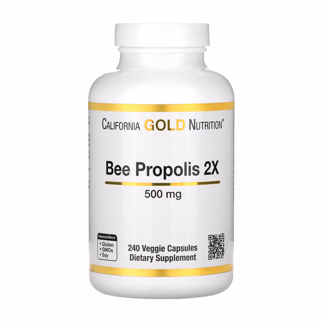 California Gold Nutrition Bee Propolis 2X 500 мг — 240 вегетарианских капсул