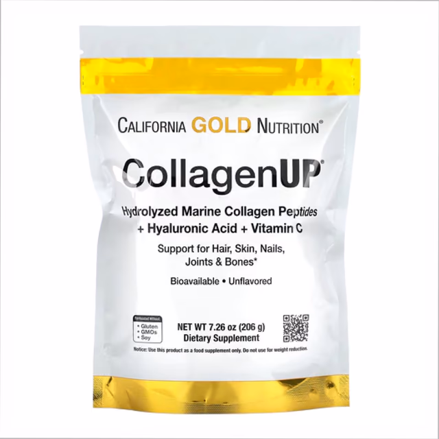 California Gold Nutrition CollagenUP, морской коллаген с гиалуроновой кислотой и витамином C, 206 г