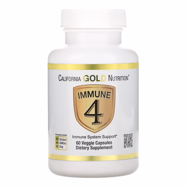 California Gold Nutrition Immune 4, 60 растительных капсул