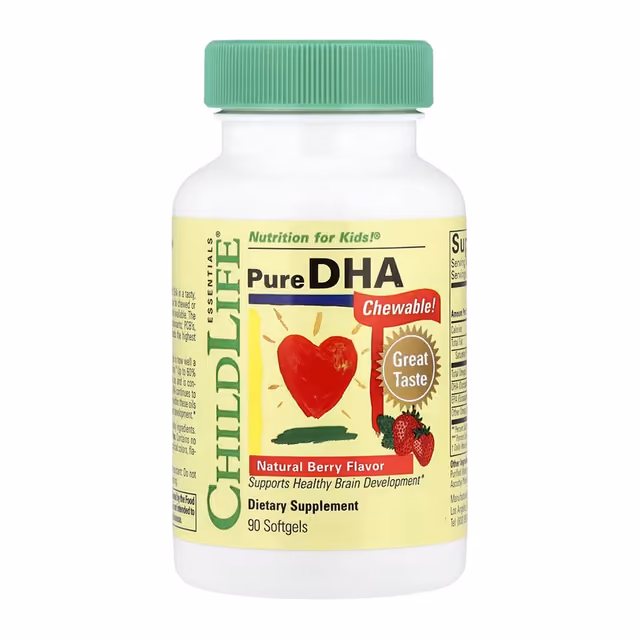ChildLife Essentials Pure DHA Chewable, натуральная ягода, 90 мягких капсул