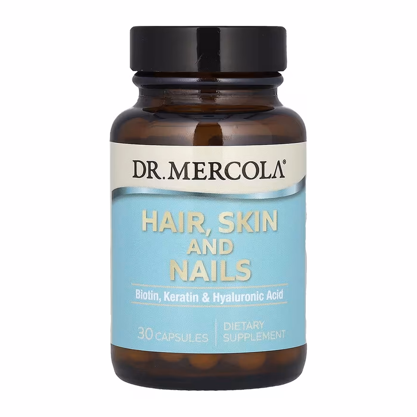 Dr. Mercola Hair, Skin and Nails с биотином, кератином и гиалуроновой кислотой, 30 капсул
