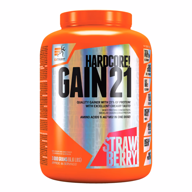 Extrifit Hardcore Gain 21, клубника, 3000 г