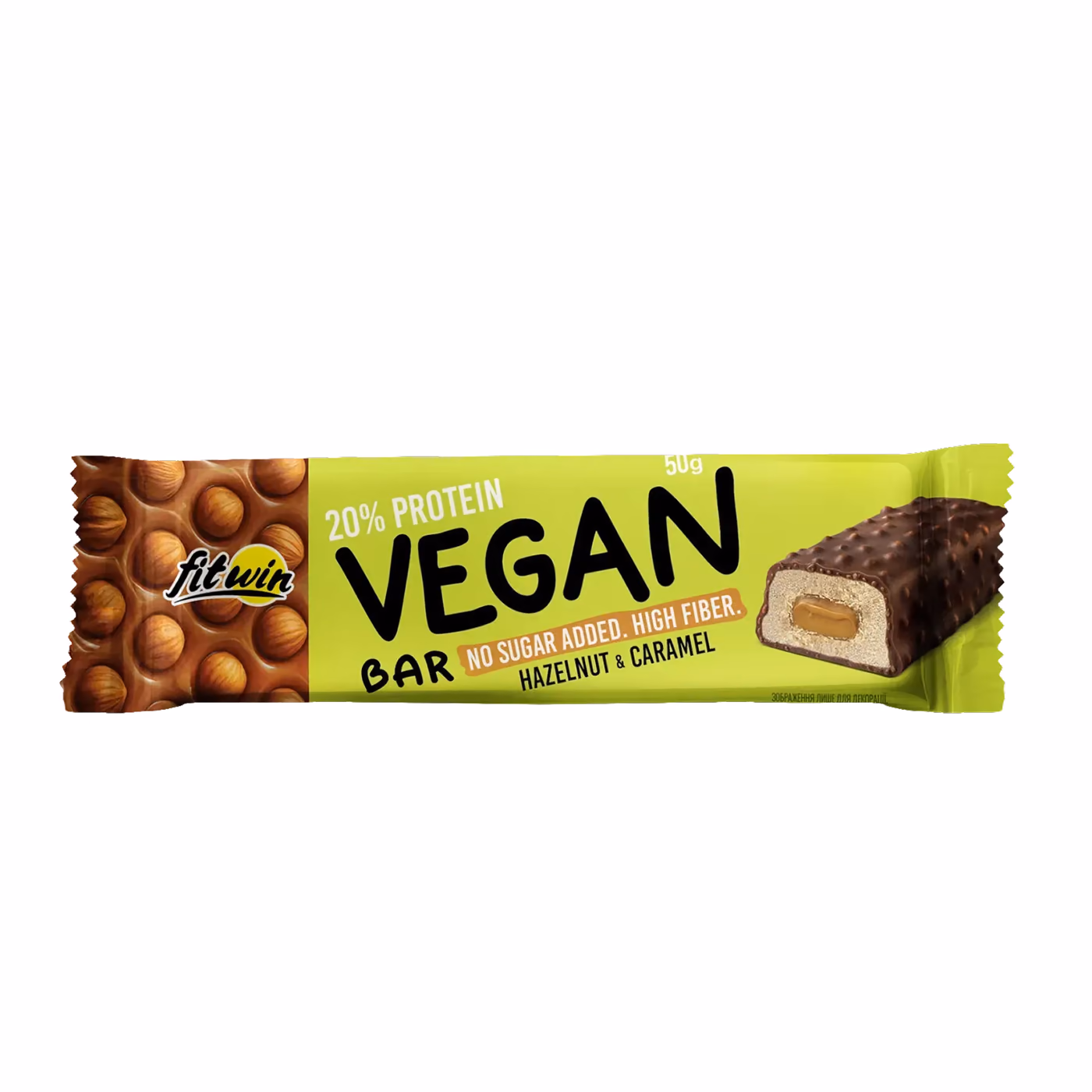 FitWin Vegan Bar Hazelnut & Caramel, 12 × 50 г
