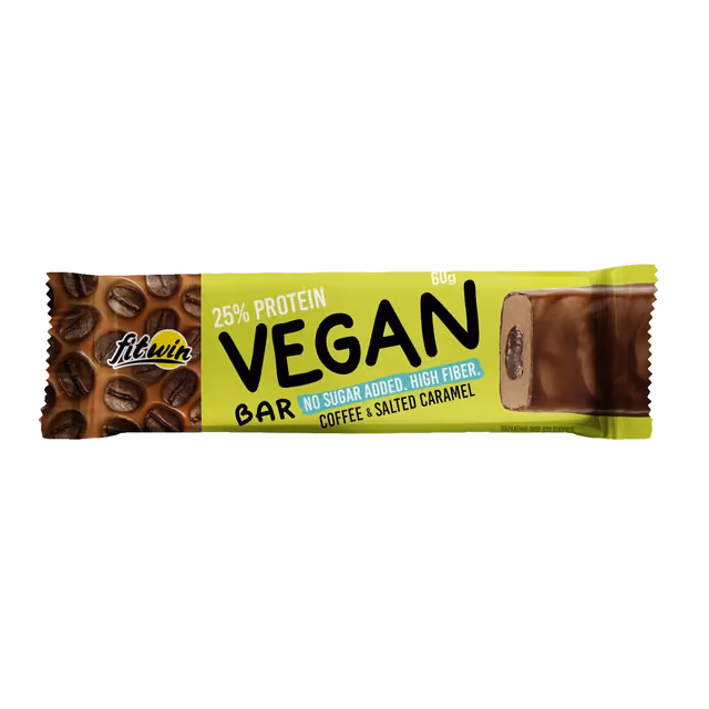 FitWin Vegan Bar, кофе и солёная карамель, 12 × 60 г