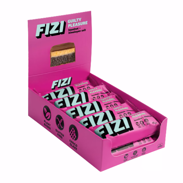 FIZI Guilty Pleasure батончик в шоколадной глазури Фундук и гималайская соль, 10 × 45 г