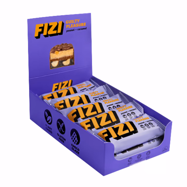 FIZI Guilty Pleasure Peanut-Caramel, шоколадный батончик 10 × 45 г