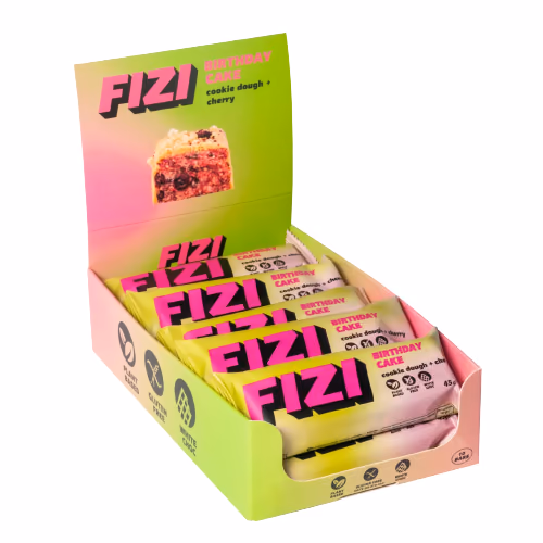 FIZI Protein Bar Box - 10x45g Cookie Dough + Chery