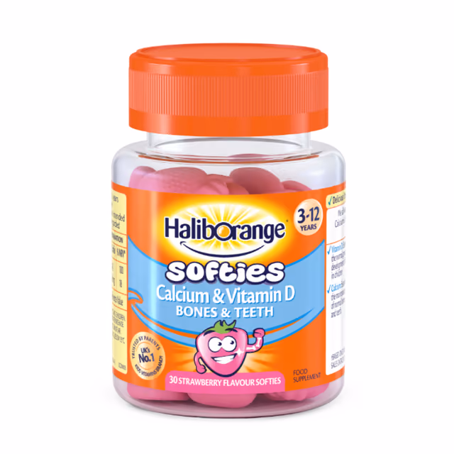 Haliborange Softies Calcium & Vitamin D, клубника, 30 жевательных пастилок