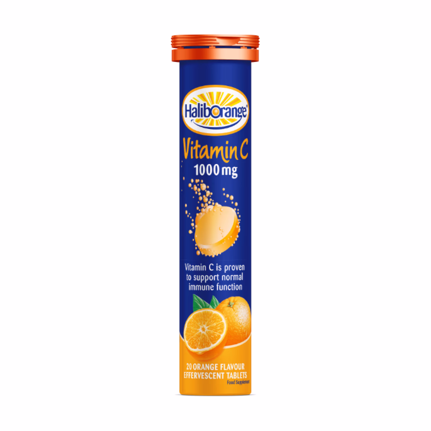 Haliborange Vitamin C 1000 mg, апельсиновые шипучие таблетки, 20 шт.