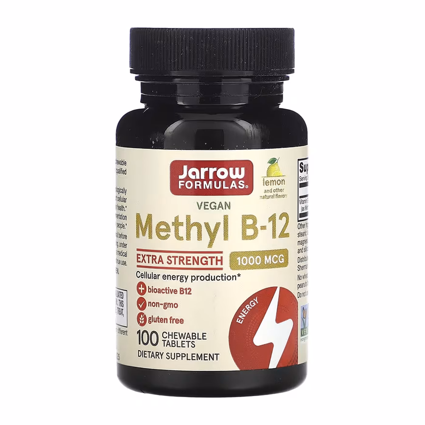 Jarrow Formulas Methyl B-12 Extra Strength 1000 мкг, лимон, 100 жевательных таблеток