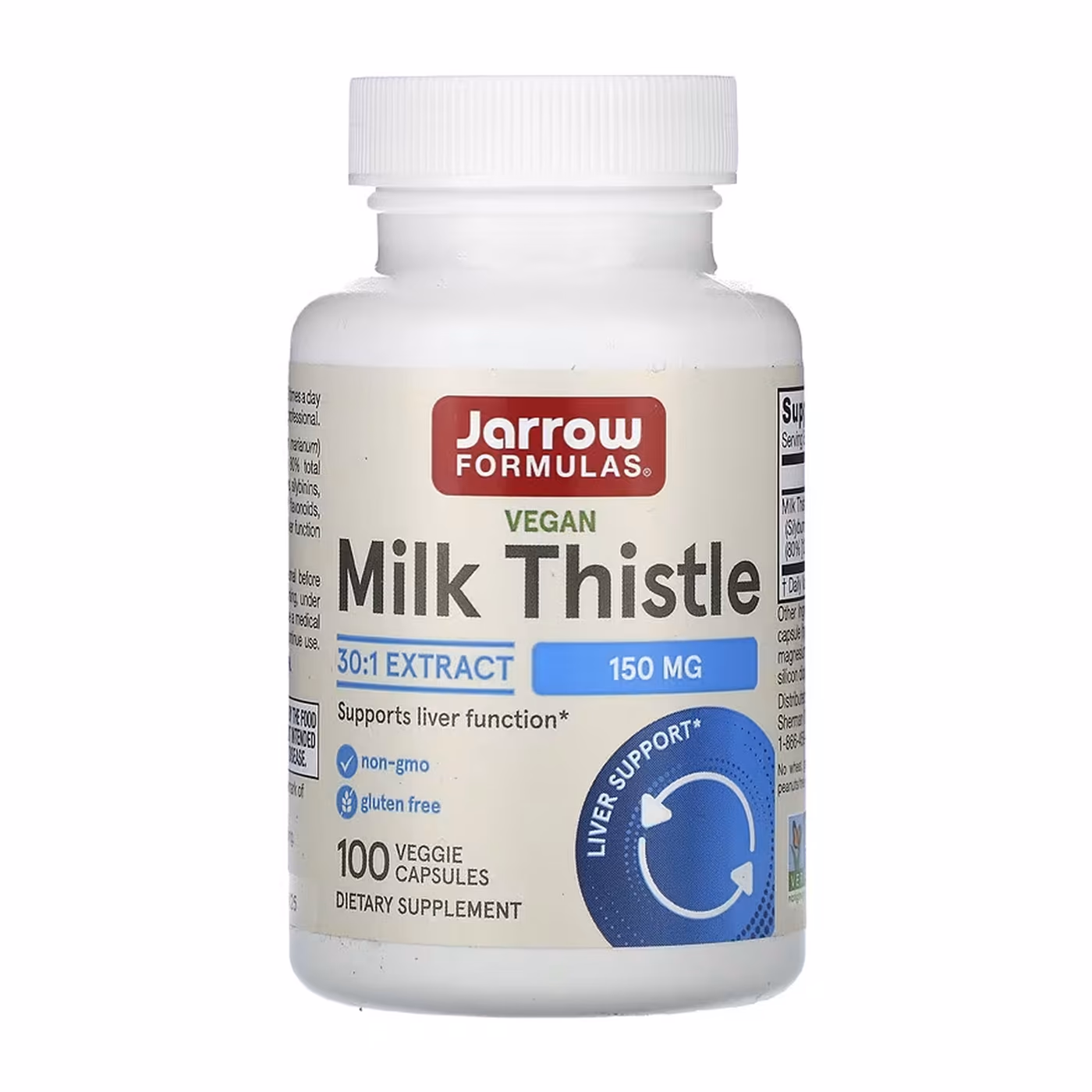 Jarrow Formulas Milk Thistle 30:1 Extract 150 мг, 100 вегетарианских капсул
