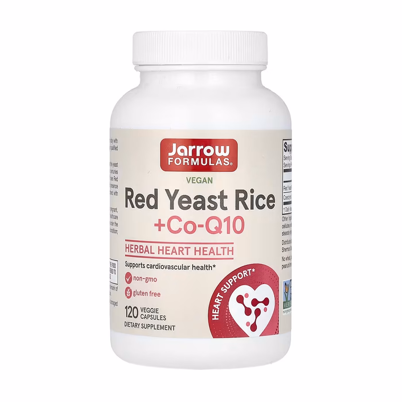 Jarrow Formulas Red Yeast Rice + Co-Q10, 120 вегетарианских капсул