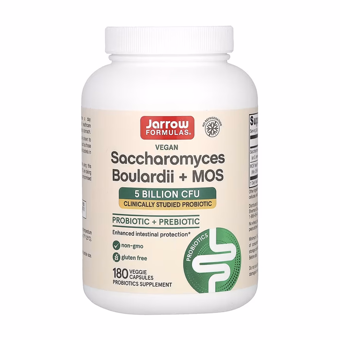 Jarrow Formulas Saccharomyces Boulardii + MOS, 180 вегетарианских капсул