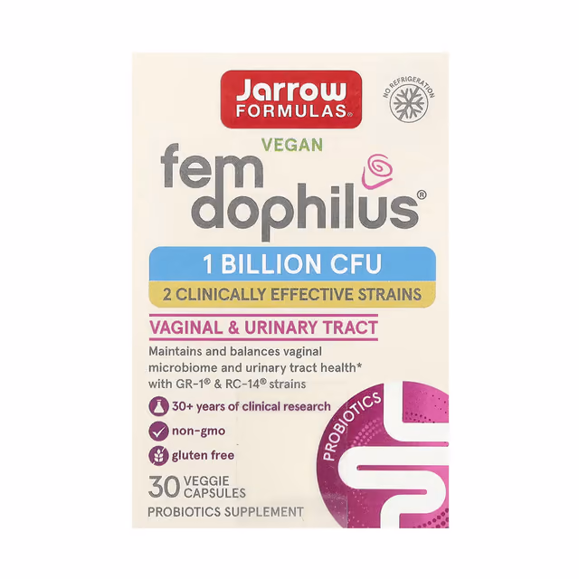 Jarrow Formulas Fem-Dophilus, 1 миллиард КОЕ, 30 веганских капсул