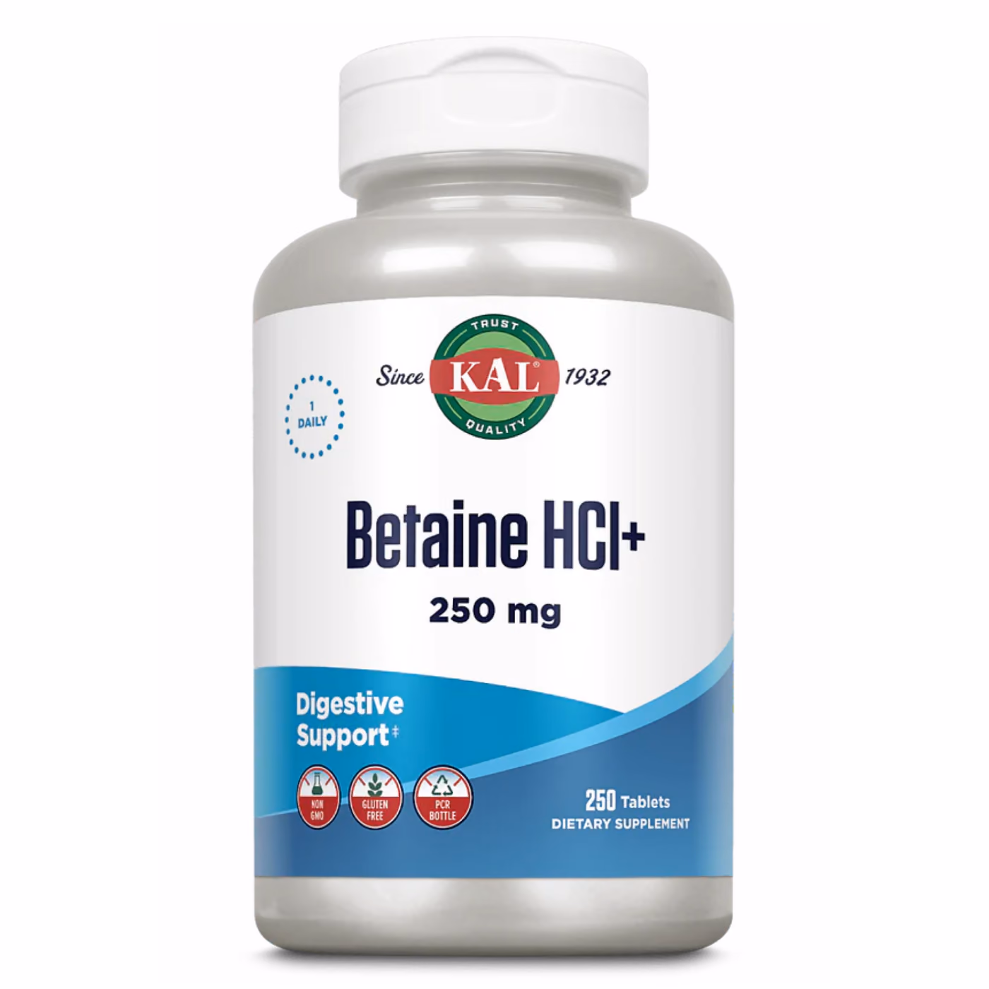 Betaine HCl Plus 250mg - 250 tabs
