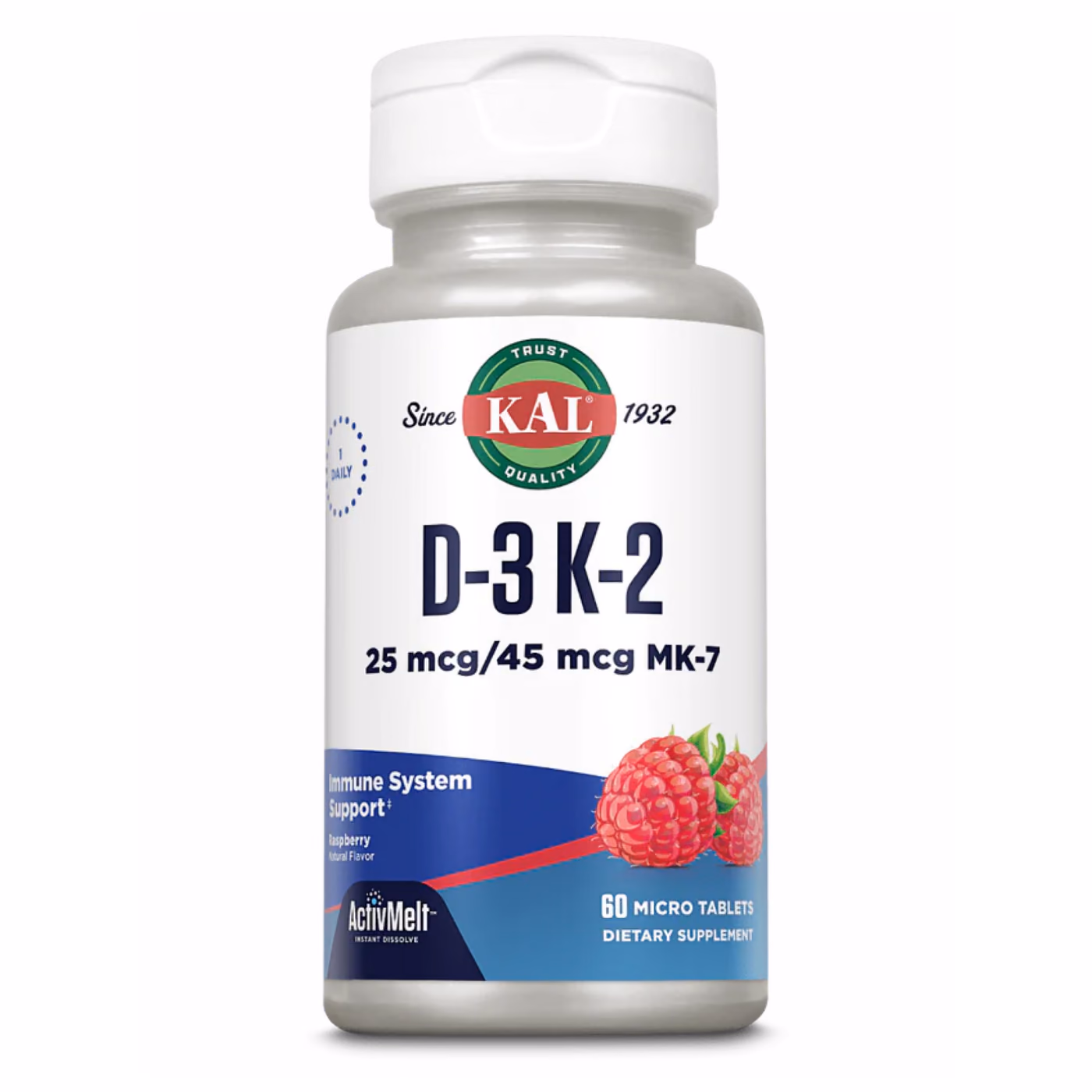 D3 & K2 25mcg - 60 tabs Raspberry