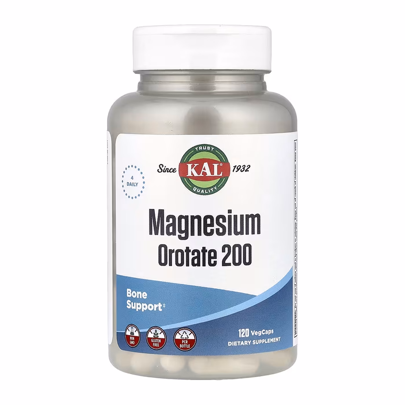 KAL Magnesium Orotate 200 мг, 120 вегетарианских капсул