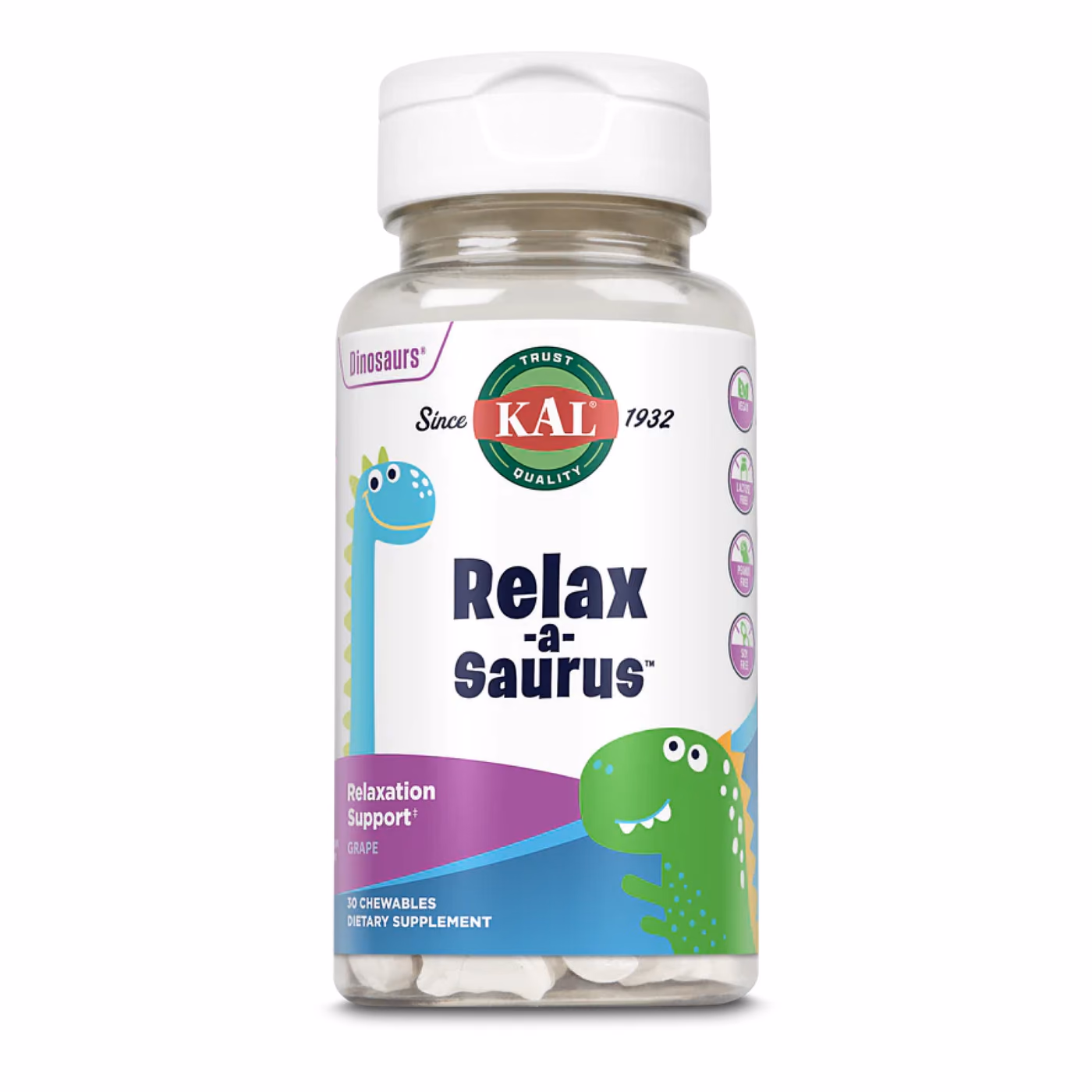 Relax-a-Saurus - 30 chewable Grape