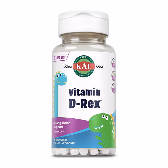 KAL Vitamin D-Rex 10 мкг, 90 жевательных таблеток, Bubble Gum