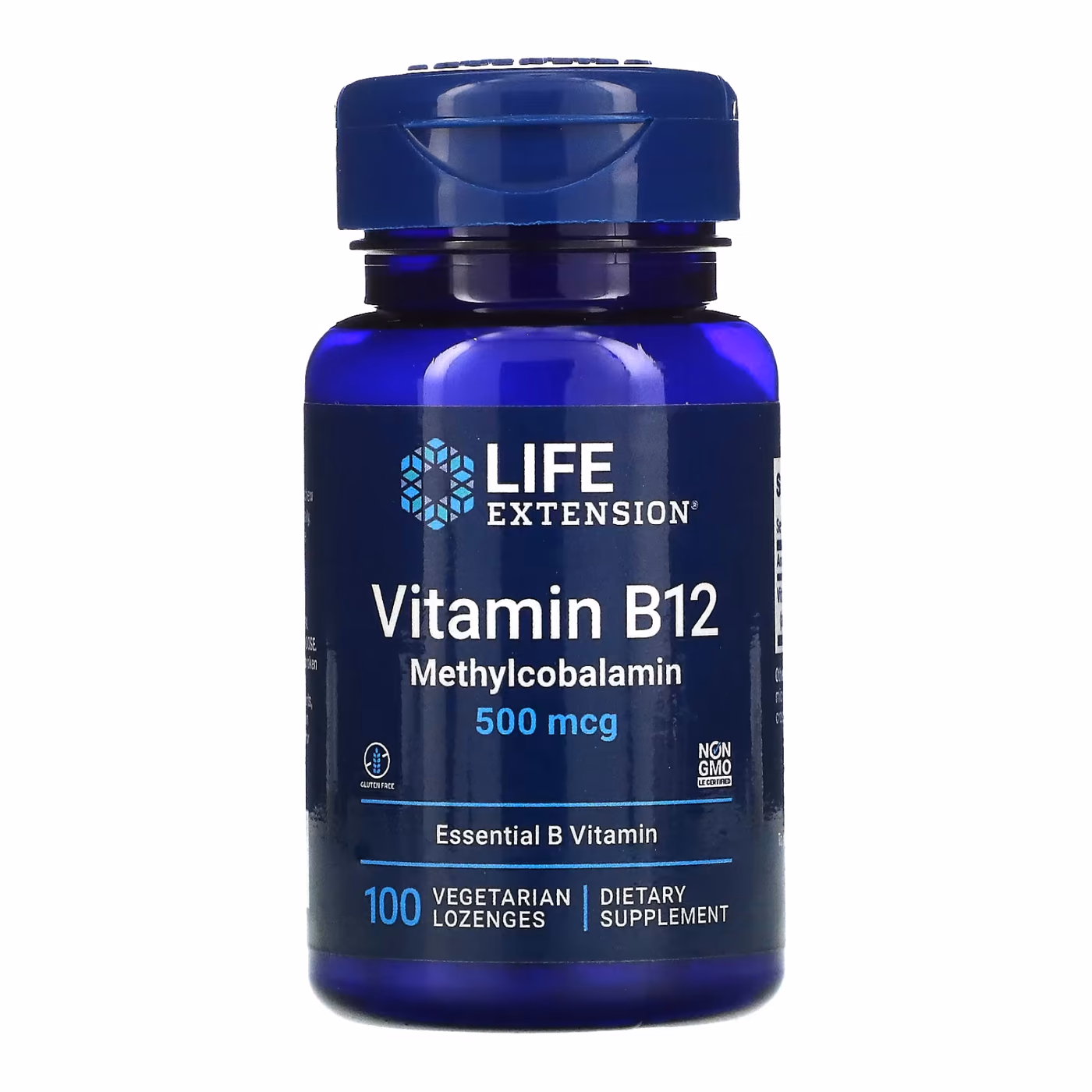 Life Extension Vitamin B12 Methylcobalamin 500 мкг, 100 вегетарианских леденцов