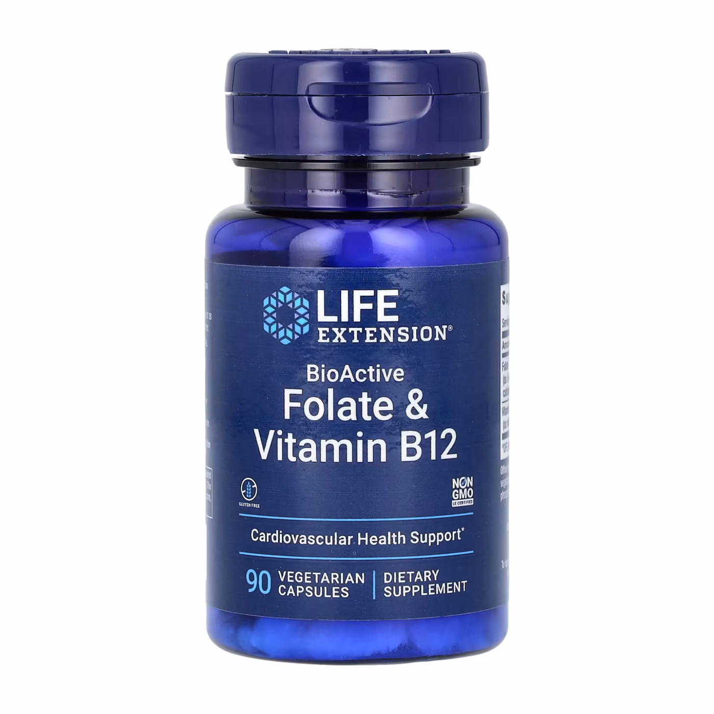 Life Extension BioActive Folate & Vitamin B12, 90 вегетарианских капсул