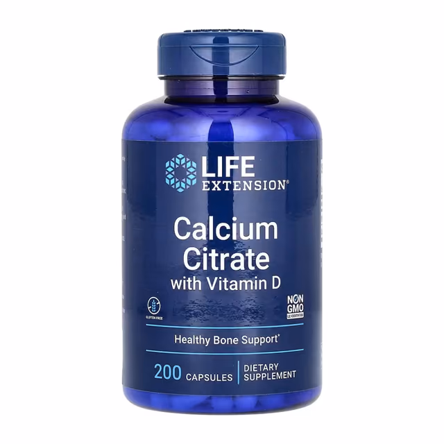 Life Extension Calcium Citrate with Vitamin D — 200 капсул