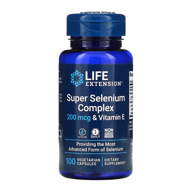 Life Extension Super Selenium Complex 200 мкг с витамином E, 100 вегетарианских капсул