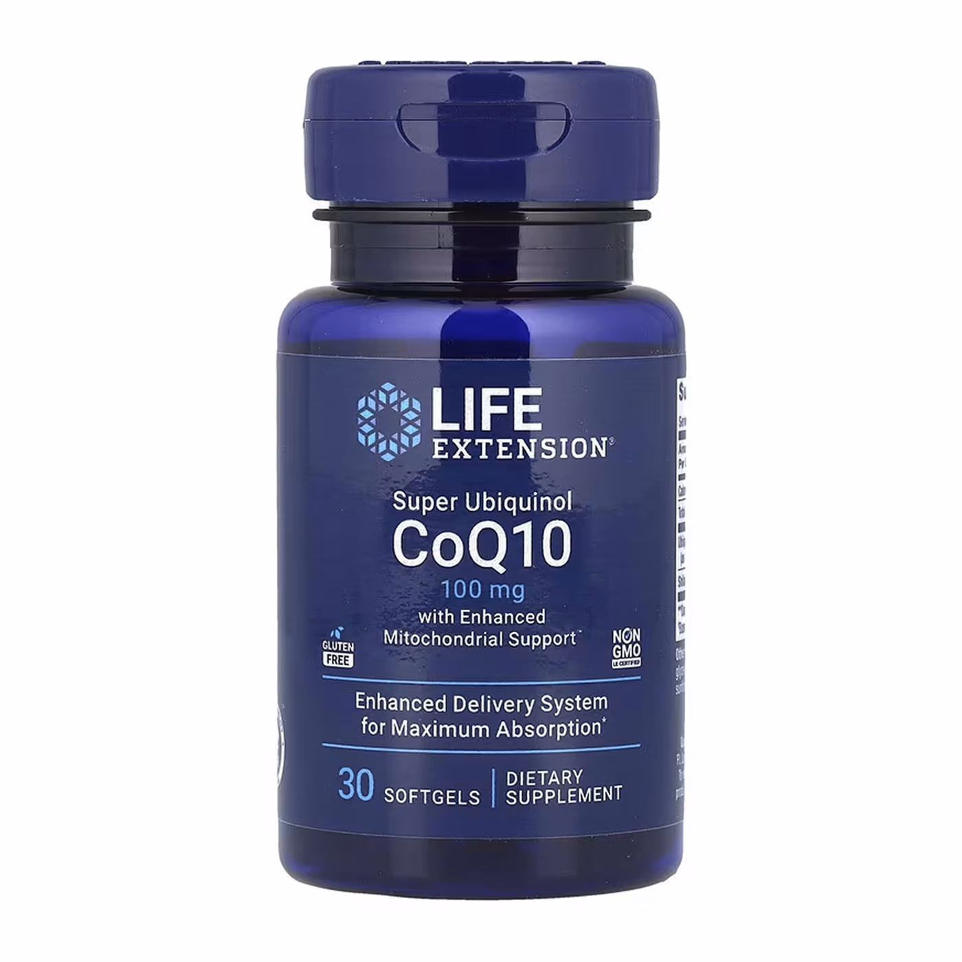 Life Extension Super Ubiquinol CoQ10 с усиленной поддержкой митохондрий, 100 мг, 30 мягких капсул