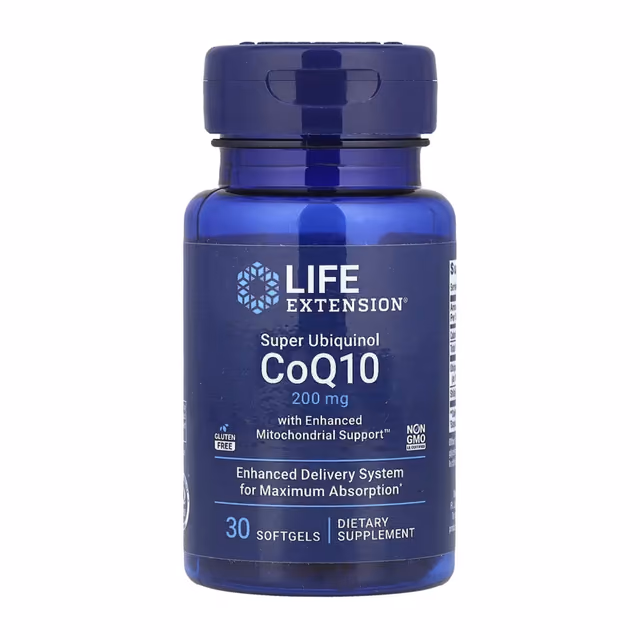 Life Extension Super Ubiquinol CoQ10 с поддержкой митохондрий, 200 мг, 30 софтгелей