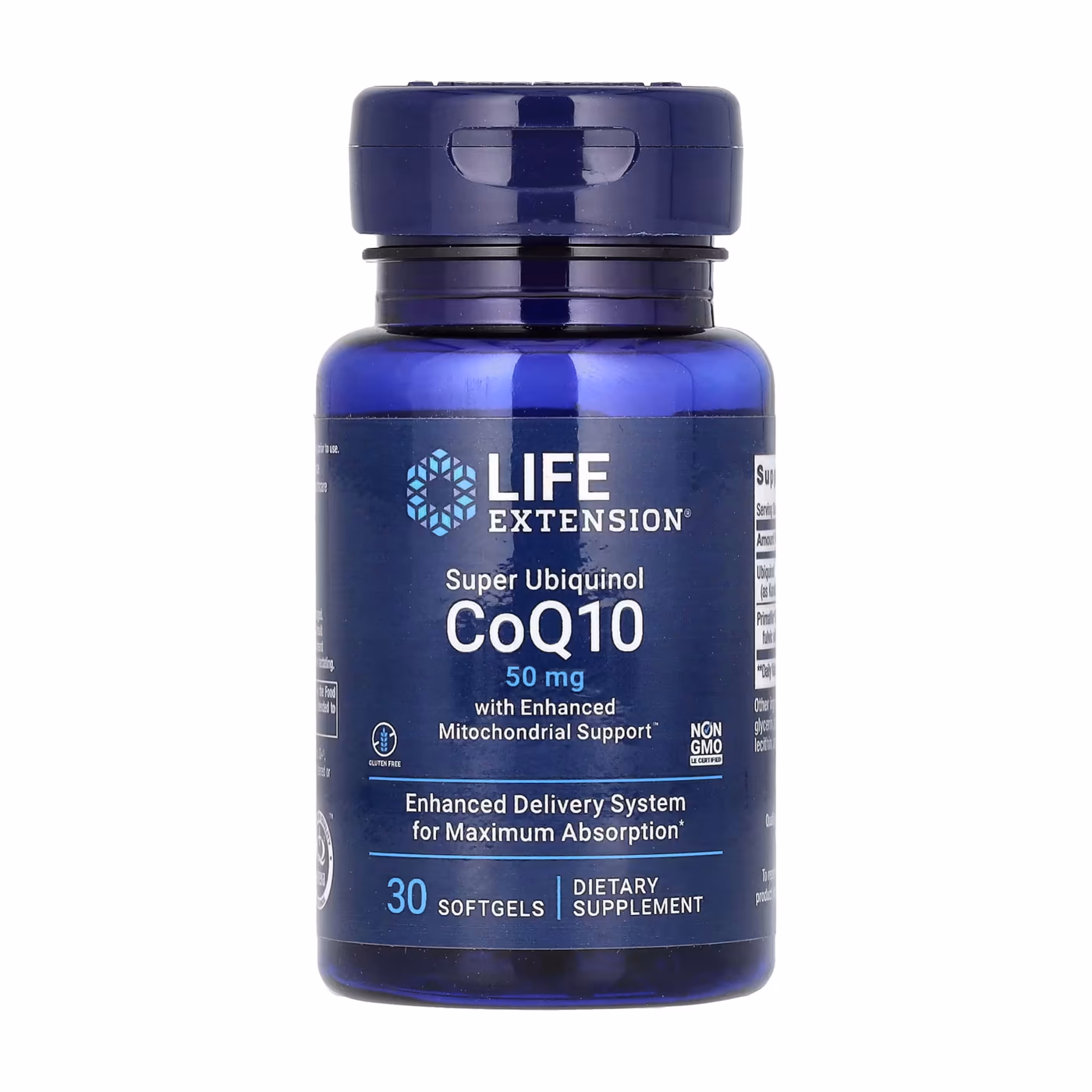 Life Extension Super Ubiquinol CoQ10 с усиленной митохондриальной поддержкой, 50 мг, 30 мягких капсул