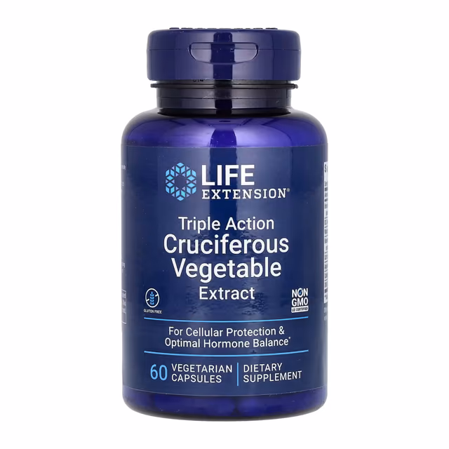 Life Extension Triple Action Cruciferous Vegetable Extract, 60 вегетарианских капсул