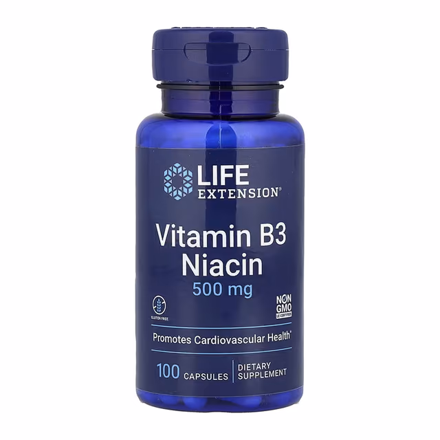 Life Extension Vitamin B3 Niacin 500 мг, 100 капсул