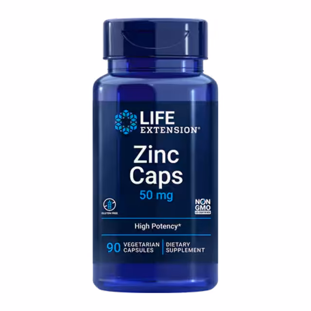 Life Extension Zinc Caps 50 мг — 90 вегетарианских капсул