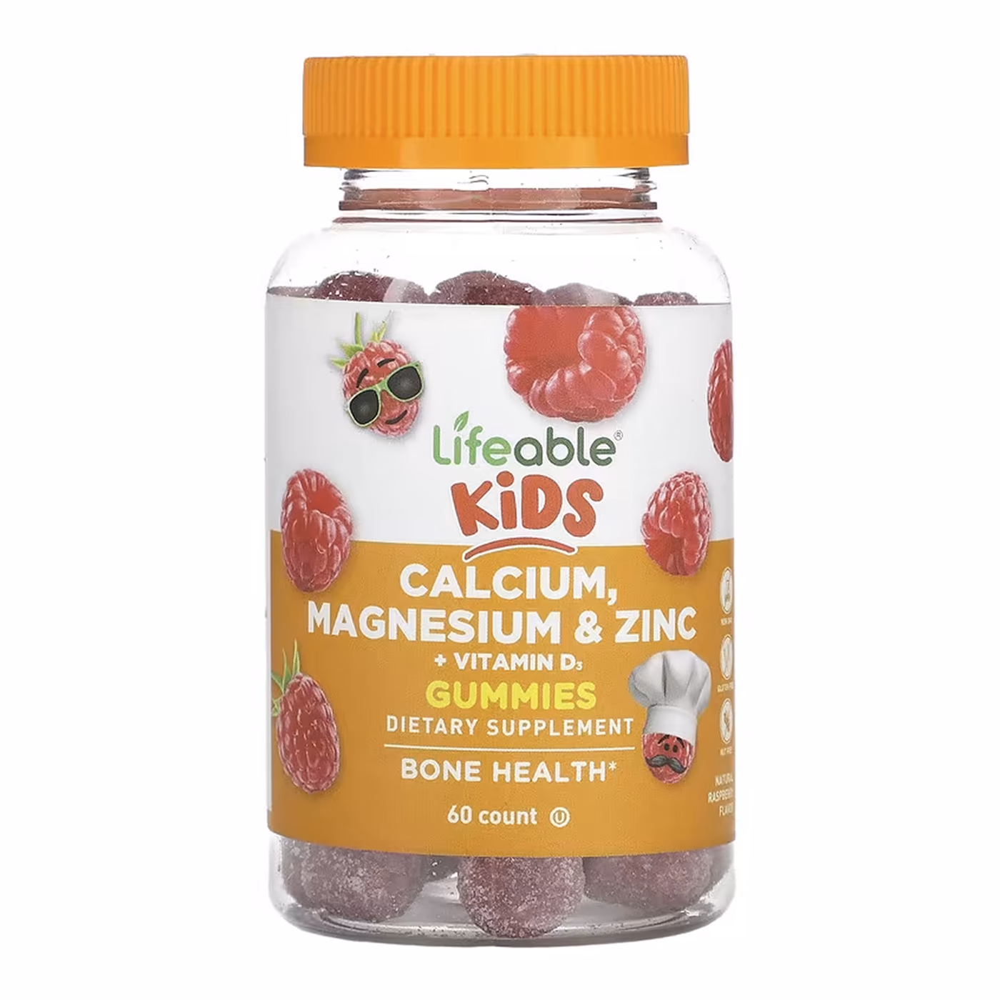 Lifeable Kids Calcium, Magnesium & Zinc + Vitamin D3 Gummies, 60 жевательных пастилок