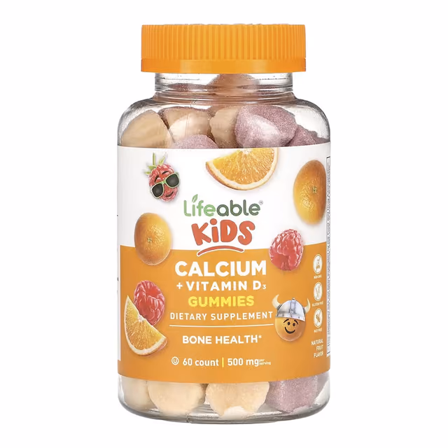 Lifeable Calcium + Vitamin D3 Kids Gummies, 60 жевательных пастилок