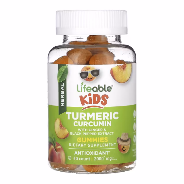 Lifeable Kids Turmeric Curcumin with Ginger & Black Pepper Extract, 60 жевательных пастилок