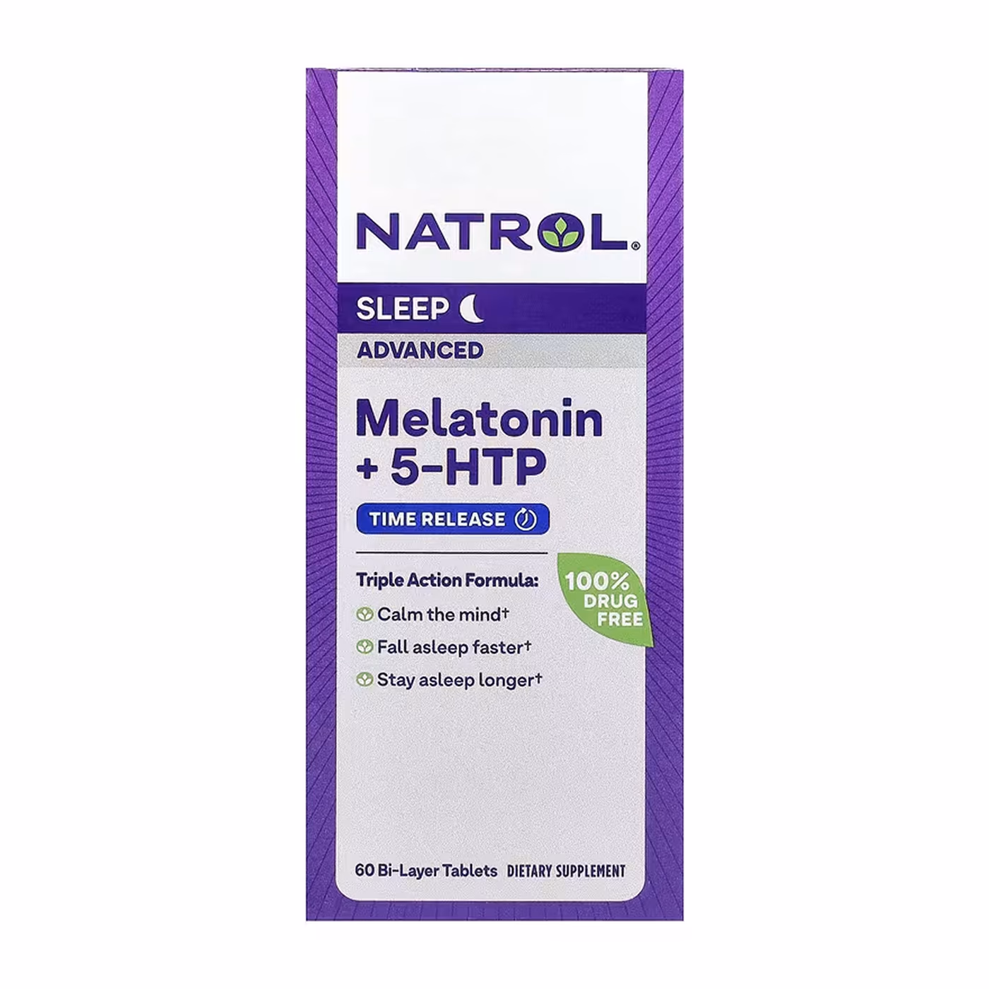 Natrol Advanced Sleep Melatonin + 5-HTP, 60 двухслойных таблеток