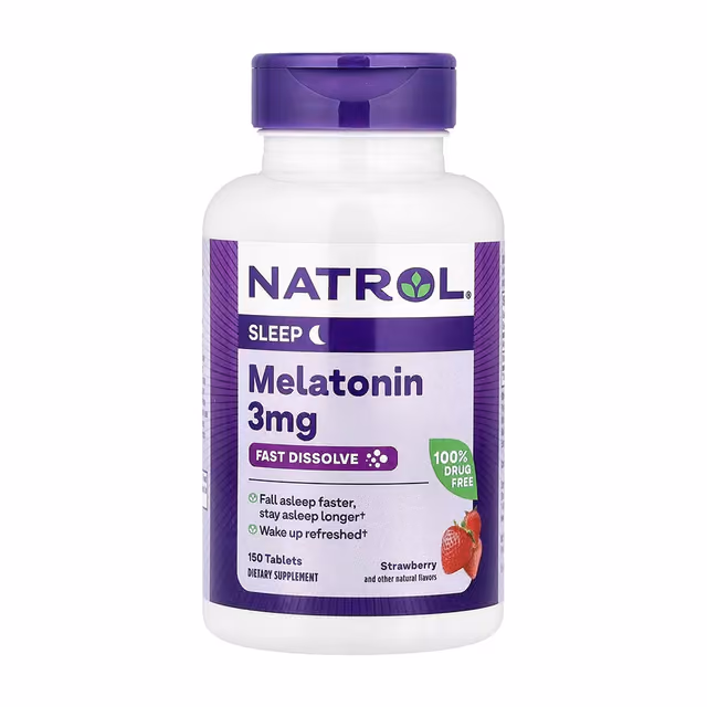 Natrol Sleep Melatonin 3 мг Fast Dissolve, клубничный вкус, 150 таблеток