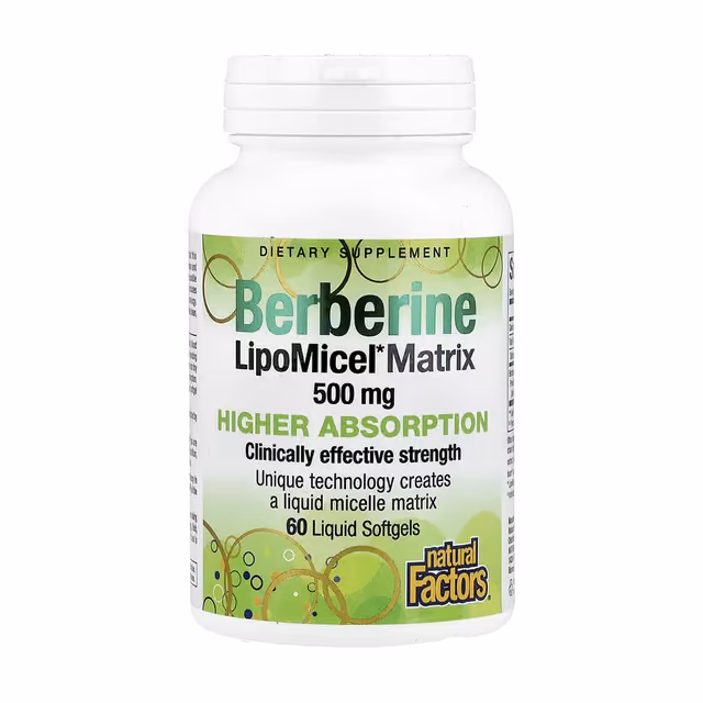 Natural Factors Berberine LipoMicel Matrix — 60 жидких софтгелей