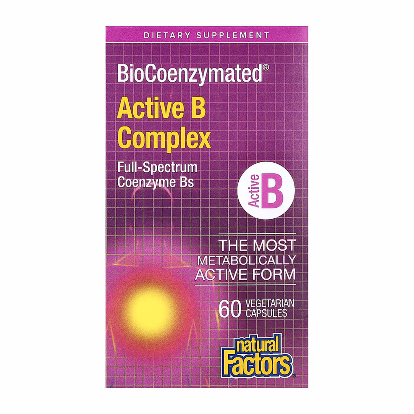 Natural Factors BioCoenzymated Active B Complex, 60 вегетарианских капсул